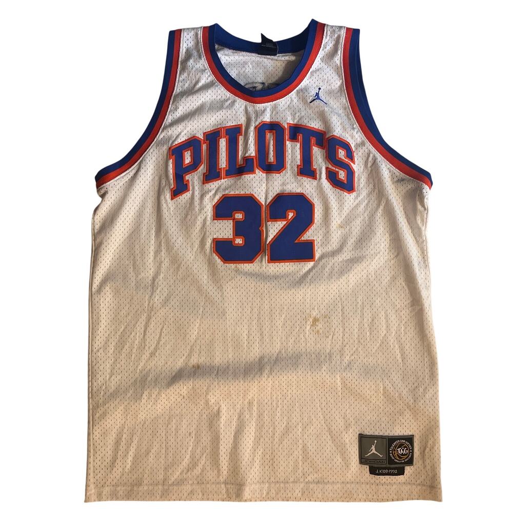 Jordan Jason Kidd #32 Pilots TAG Mesh Basketball Jersey White XL